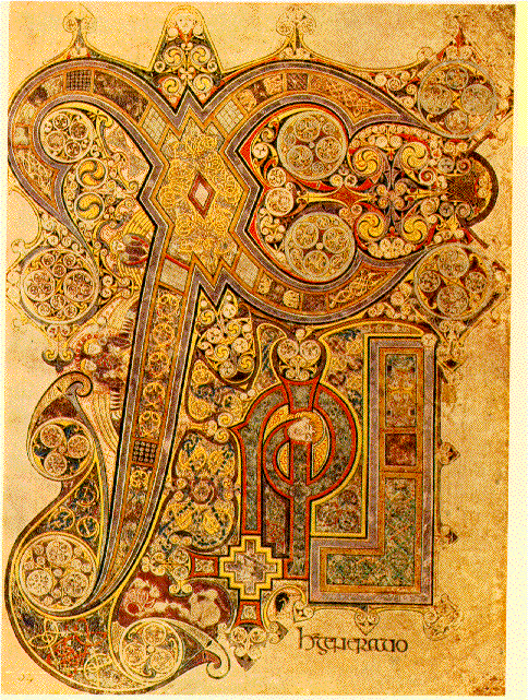 Illuminated Chi Rho page from the Book of Kells